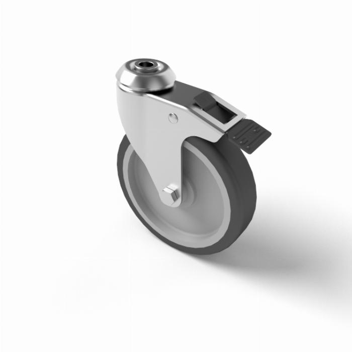 Rollen 125 Rückenloch  mit Bremse