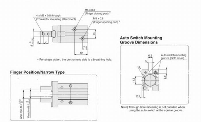 Paralell Style air gripper can work without lubrication