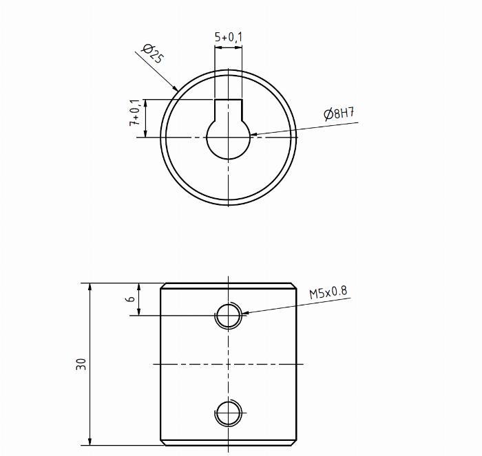 Clamping ring for sheet fixation, d=25mm in steel