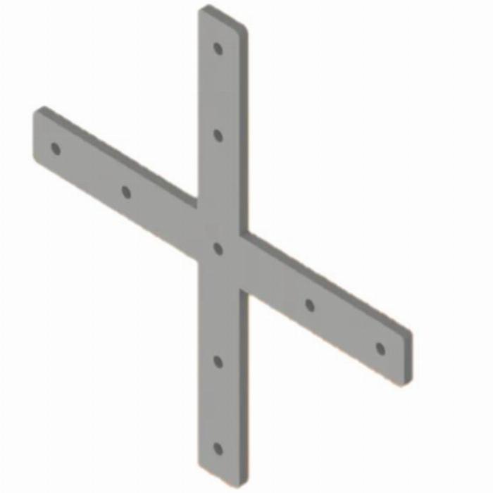 Verbinderplatte Kreuz Alu gelasert 36x140x8