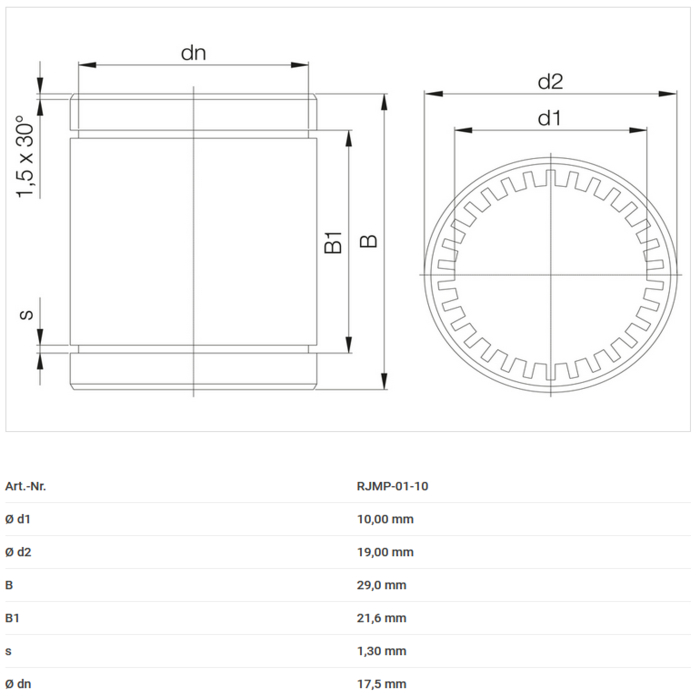 Linear plain bearing Igus RJMP-01-10